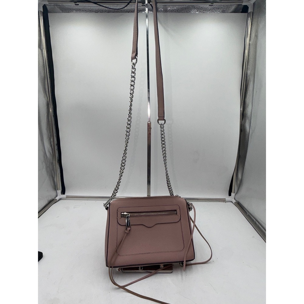 Rebecca Minkoff M.A.C. Saffiano Leather Crossbody Bag Pink Silver Hardware
